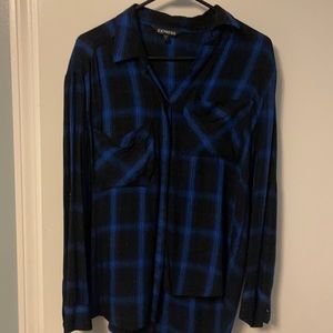 Blue plaid shirt
